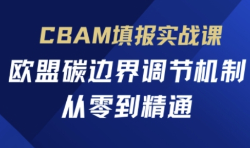 CBAM填报实战课，欧盟碳边界调节机制，从零到精通-长青终点站