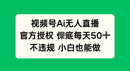 视频号AI无人直播，官方授权  每天50+，不违规 小白也能做-长青终点站