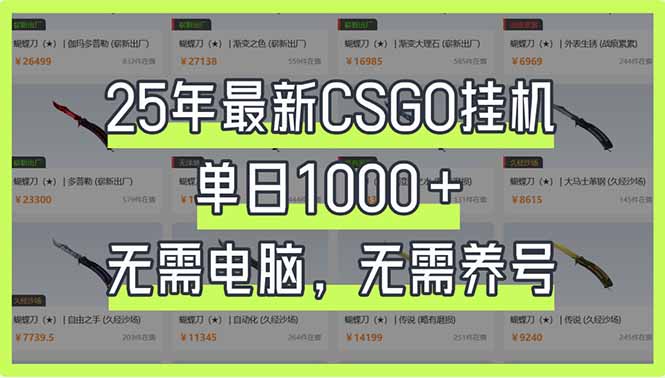 （14178期）25年最新CSGO挂机系统，单日1000+，无需电脑，无需养号，0基础可上手-长青终点站