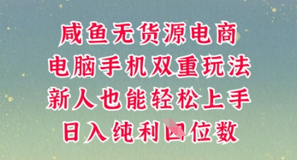咸鱼无货源电商，多种运营方式，带你从零到一拿结果，可做代运营，也可软件一键发布【揭秘】-长青终点站