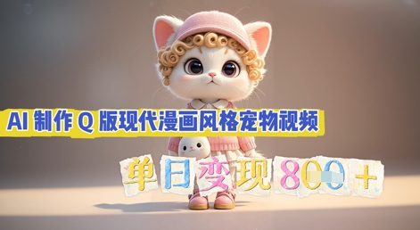 AI制作Q版现代漫画风格宠物视频，单日变现几张-长青终点站