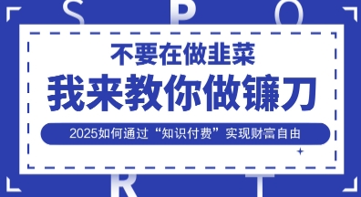 韭菜生涯终结者，我来教你做镰刀，2025如何通过“知识付费”实现财F自由【揭秘】-长青终点站